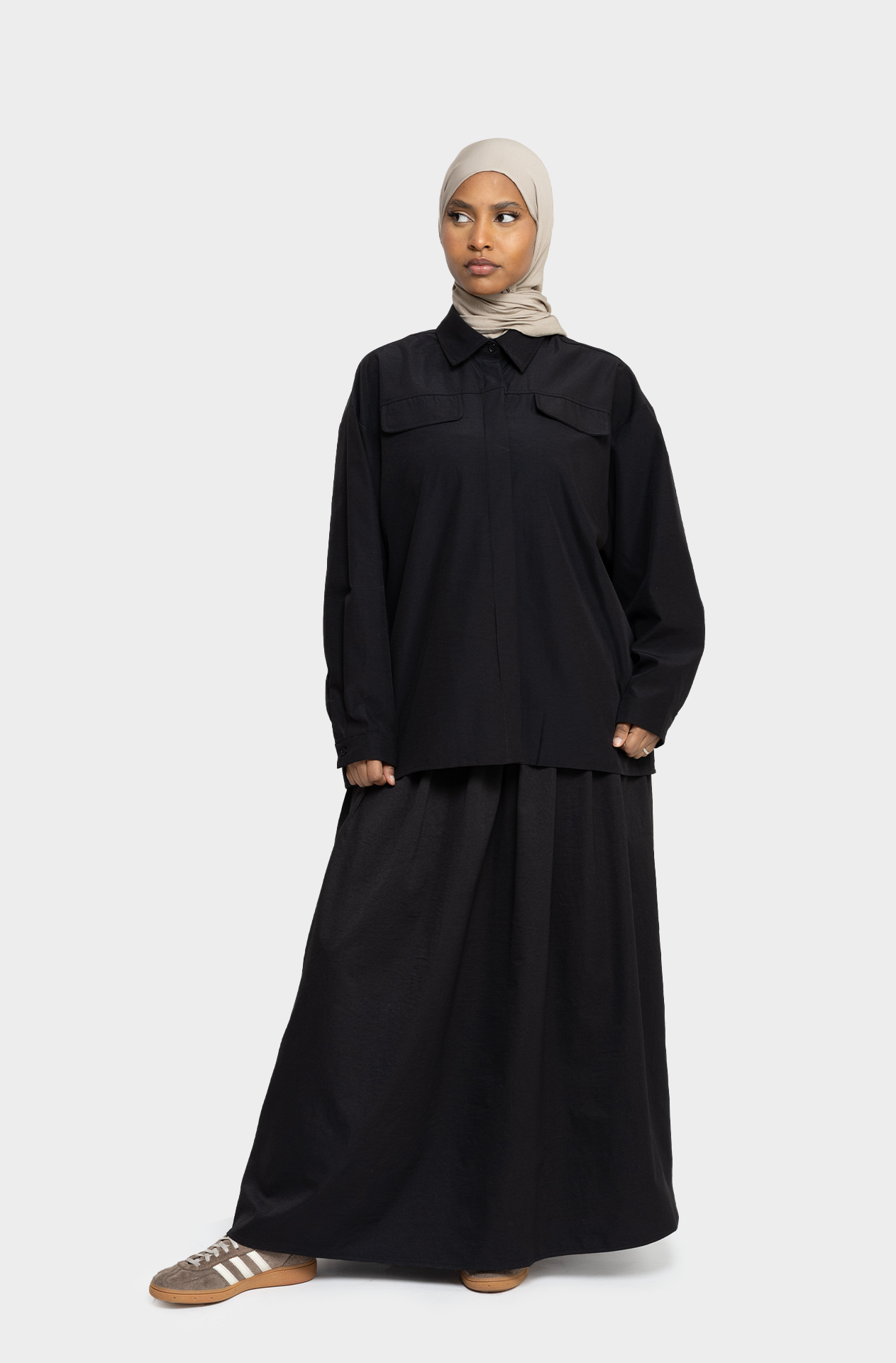 Chemise flap noir