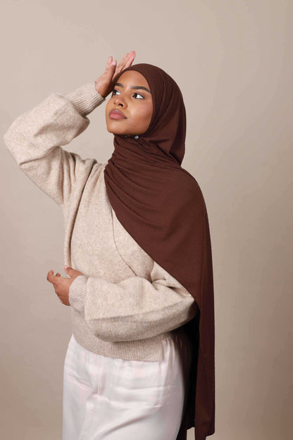 Jersey hijab côtelé