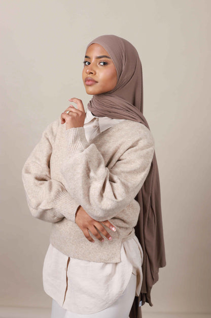 Jersey hijab côtelé