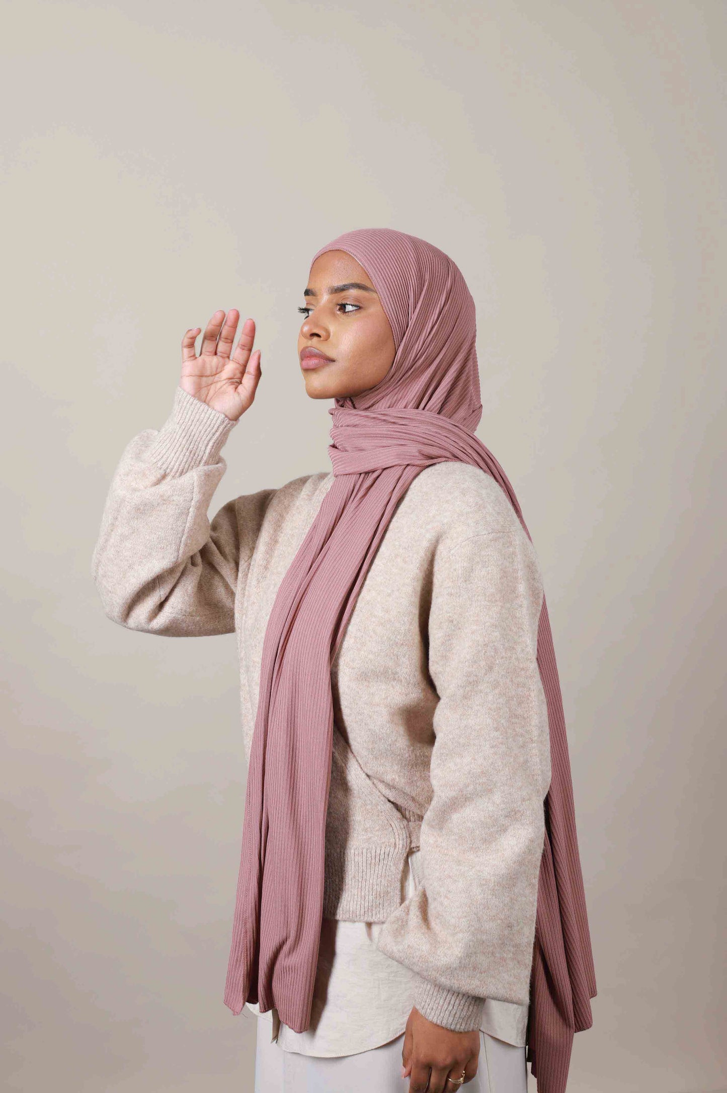 Jersey hijab côtelé
