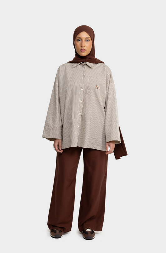 Chemise rayée choco