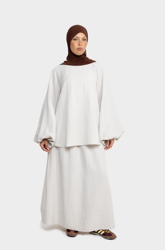 Blouse baloon greige