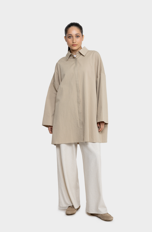 Chemise coton beige