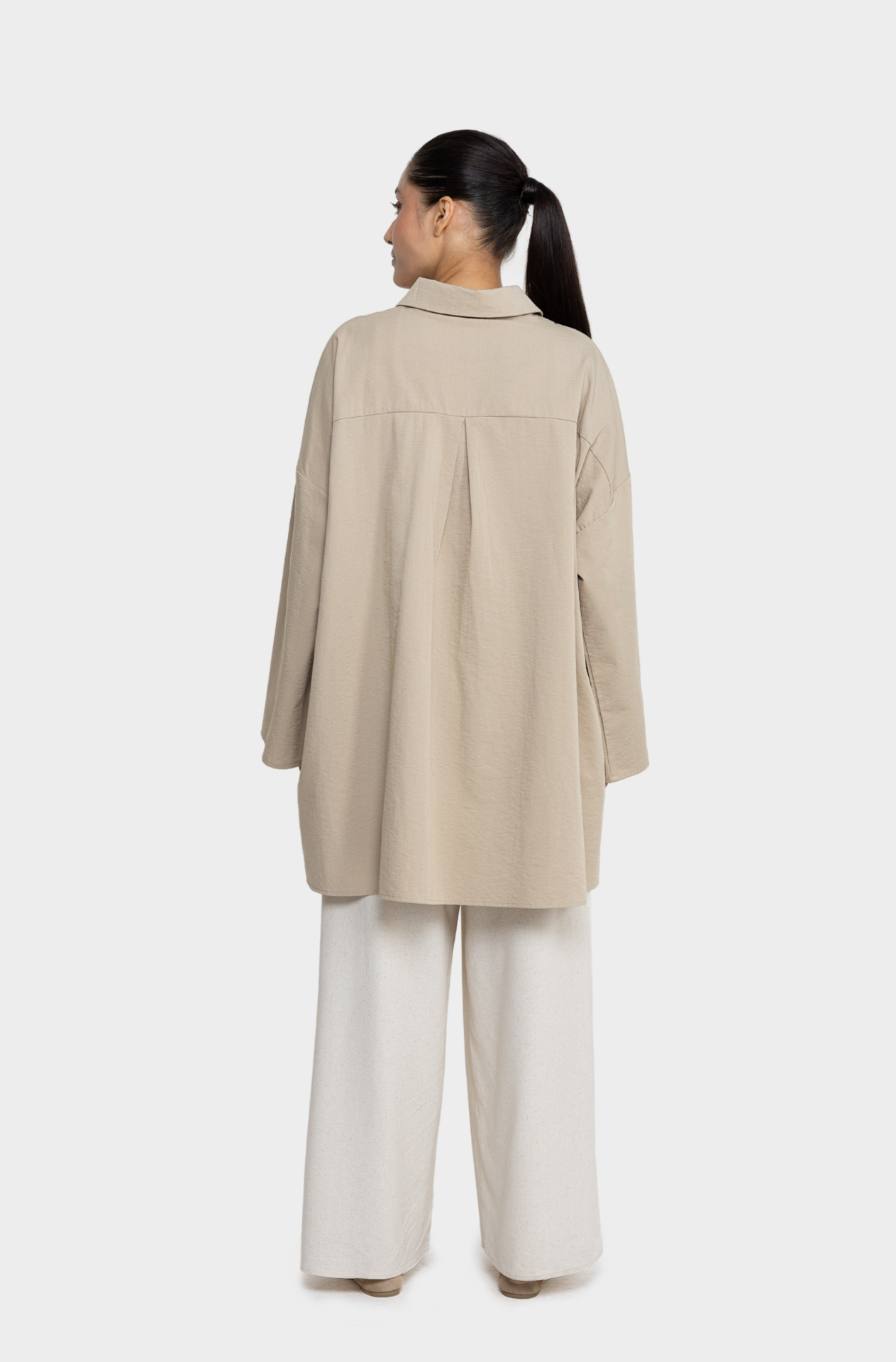 Chemise coton beige