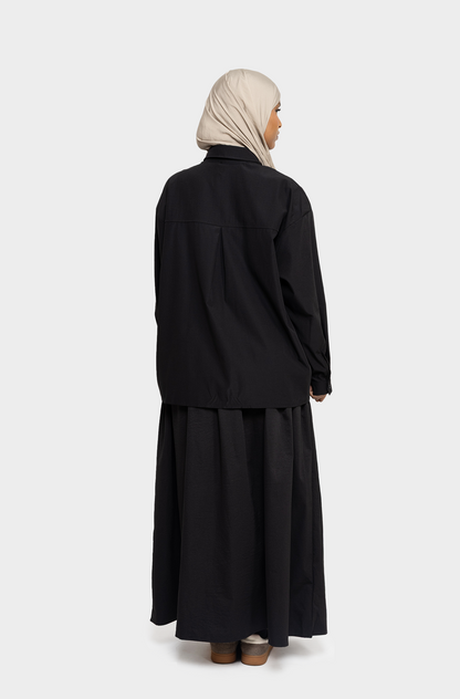 Chemise flap noir