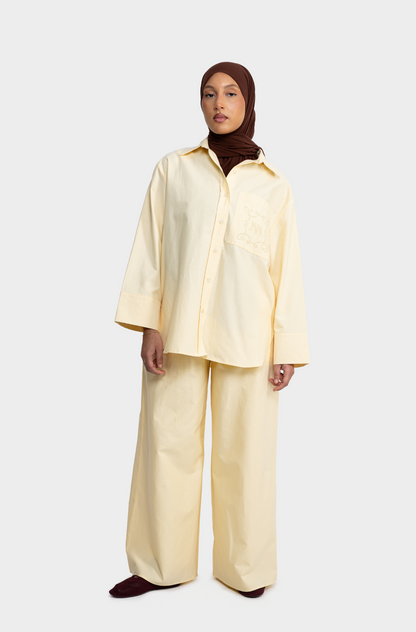 Chemise oversize coton lime