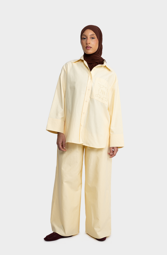 Chemise oversize coton lime