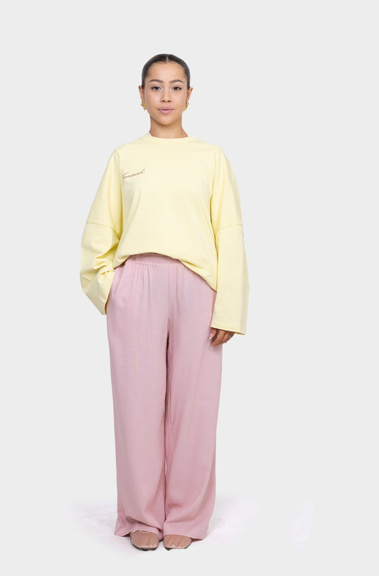 Pantalon linen rose