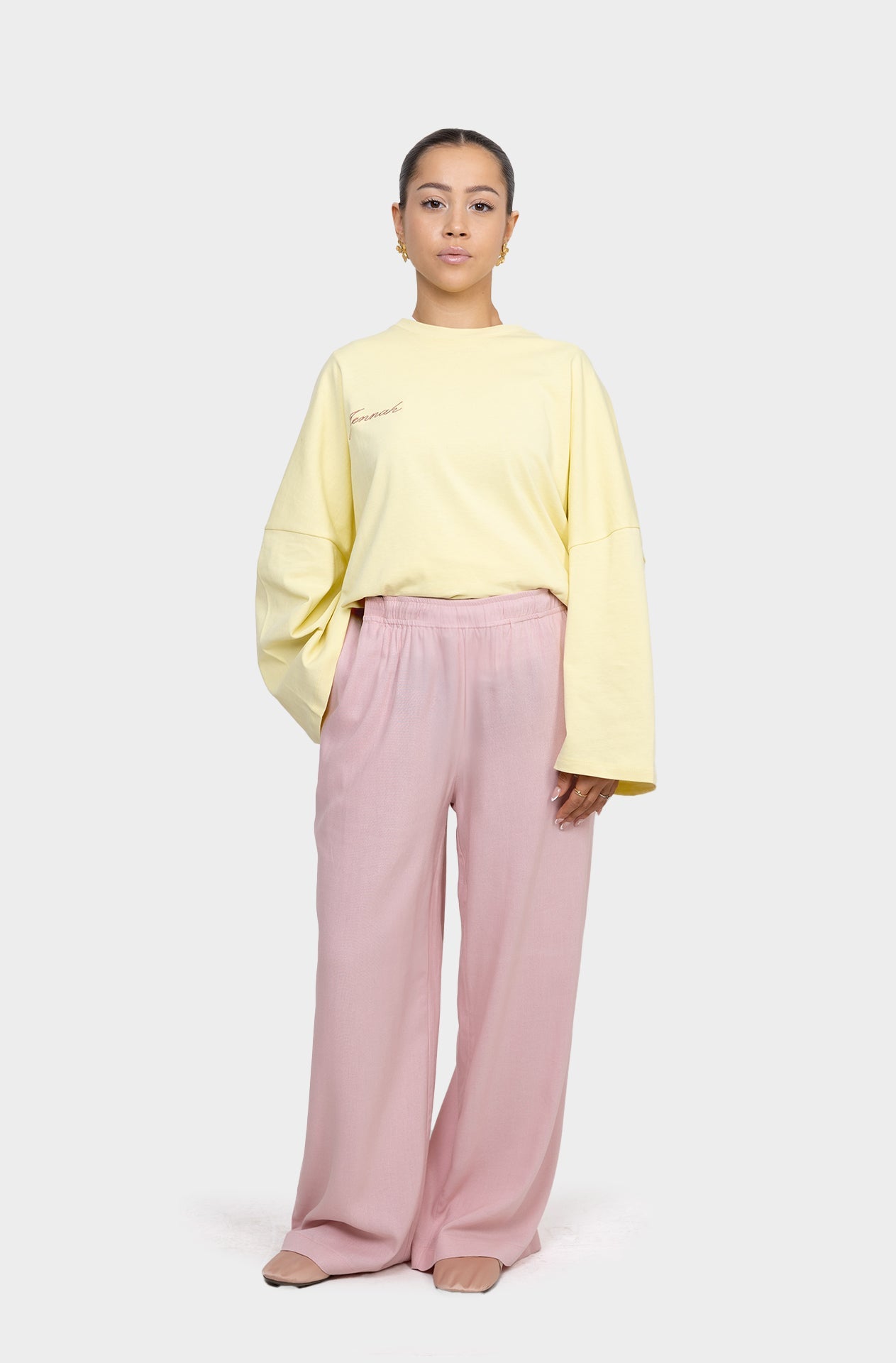 Pantalon linen rose