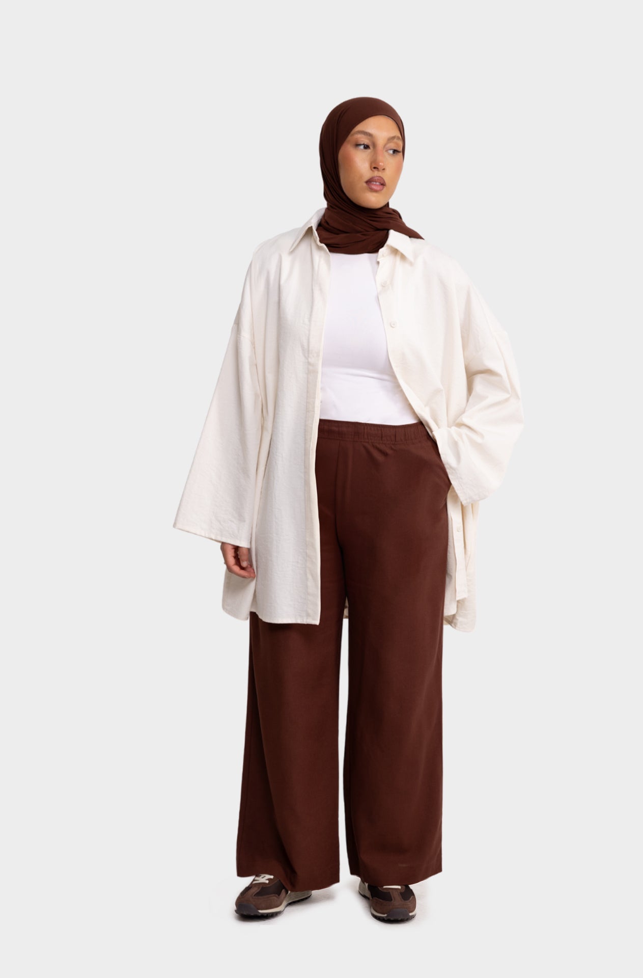 Pantalon linen marron