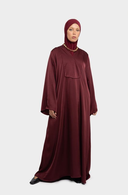 Robe Medina col tunisien bordeaux