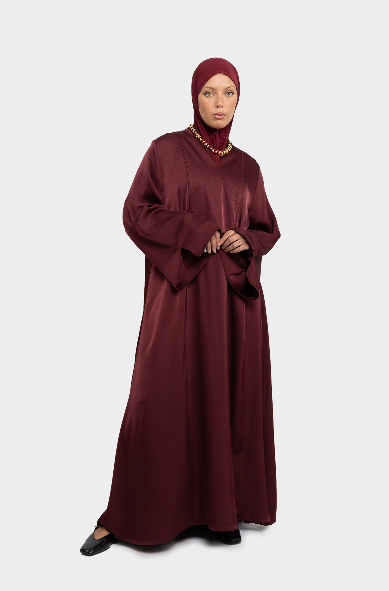 Robe Medina col tunisien bordeaux