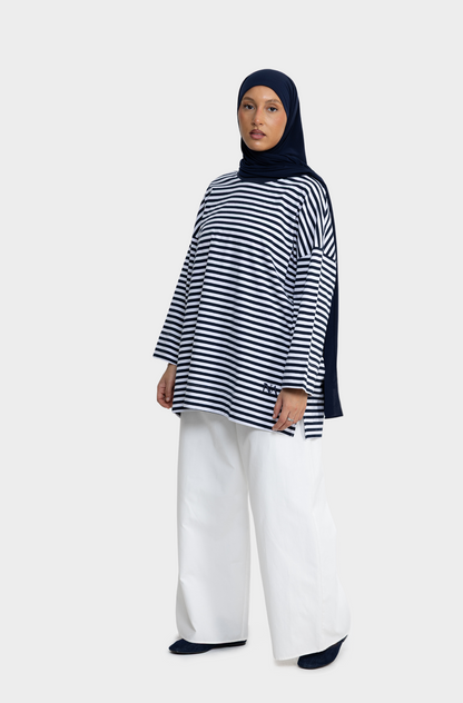 T-shirt marin navy/blanc