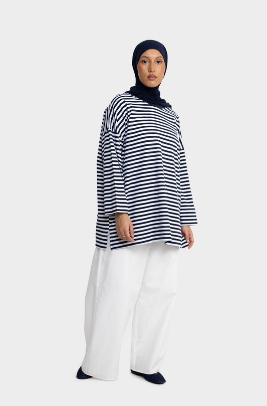 T-shirt marin navy/blanc