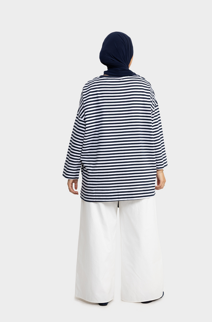 T-shirt marin navy/blanc